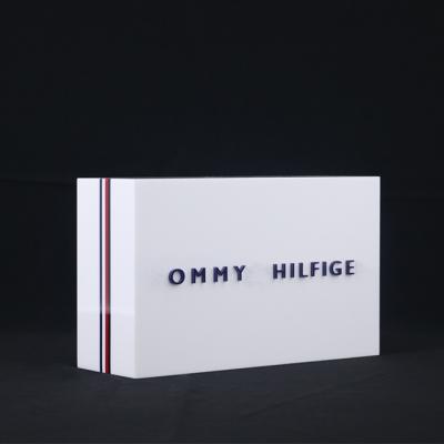 China Freestanding Acrylic POS Signage Block Nameplate Custom Acrylic Logo Block for sale