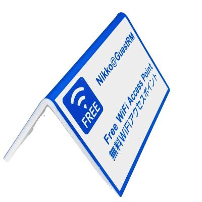 China Moderm Conference Card Holder Triangle Table Menu V-Shaped Stand New Transparent Desktop Display Design for sale