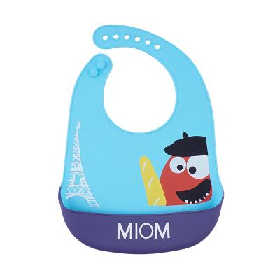 China Customized Antibacterial Design Cartoon Letter Printing Promotional Eating Lunch Feeding Waterproof Baby Bib for sale