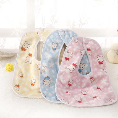 China Antibacterial Snap Button Eating Kids Feeding Cute Baby Washable Waterproof Bib for sale