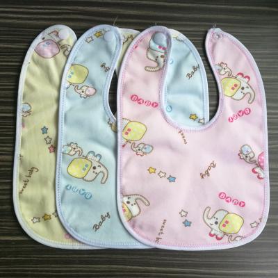 China Snap Consumption Antibacterial Printed Feed Eating Girl Water Resistant Baby Bib for sale