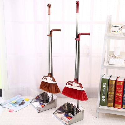 China Stainless Steel Handle PP Home Plastic Main Convenience China Mini Broom Dustpan Set for sale