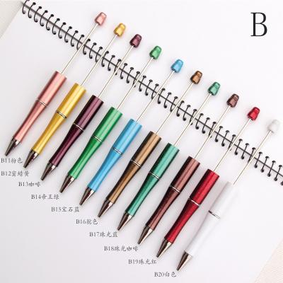 China Commonly Lettering Ballpoint Pen Plastic Beadable Pen Kidsparty Gift Mixed Color Personalized Gift Wedding Party Favor For Guest for sale