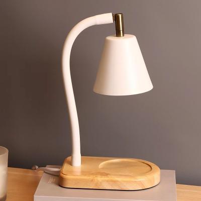 China Home Decor Electric Candle Bedroom Fragrance Lamp Dimmable Table Light Cast Iron Bedroom Warmer for sale