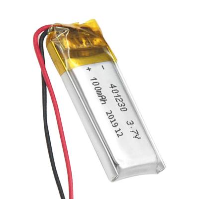 China High quality rechargeable Li-ion battery 401230 3.7v 100mah from toys, suitable for rectangular batteries of various electrical appliances for sale