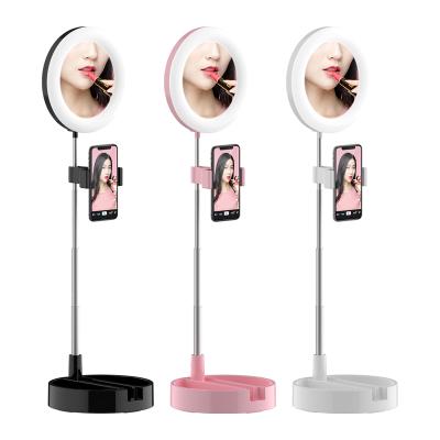 China Wholesale Portable Adjustable Adjustable Photo Studio Glow Cell Phone Stand Selfie Ring Light with Mobile Phone for sale