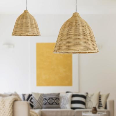 China Best Selling Modern Wicker Dekoration Straw Bamboo Rattan Woven Hanging Pendant Lamp for sale