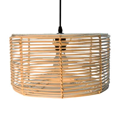 China Modern Antique Popular Round Rattan Woven Decoration Living DIY Lampshade Burlap for sale