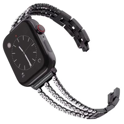 China New Arrival Strong Clasp Diamond Rhinestone Metal Jewelry Wristband Strap For iWatch Band for sale