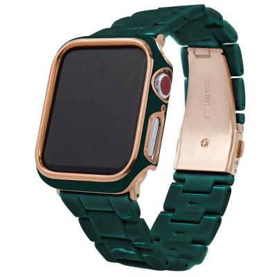 China Hot Selling Resin Trendybay Fashion Strap Resin Watchband for Apple Watch Band and Case 44mm 40mm 38mm 42mm 41mm 45mm for sale