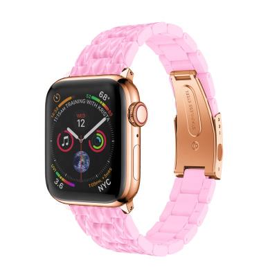 China Easy and Quick to Take On and Off Fashionable Luxury Acetate Resin Watch Band for iWatch Series 5 4 3 2 1 for sale