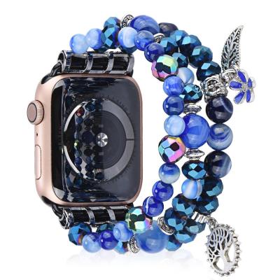 China Easy And Quick To Take On And Off Stretch Fashion Jewelry Elastic Watch Band For Apple iWatch Series 5 4 3 for sale