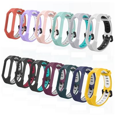 China Non-specific Dual Color TPU Watch Bands Wrist Strap Replacement Strap For Xiaomi MI Band 5 4 3 Miband for sale