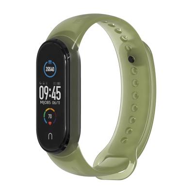 China Translucent Rubber TPU Wristband Strap For Xiaomi MI Band 5 Strap for sale