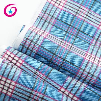 China 2019 Wholesale Tear-Resistant Springs Plaid Printed Cloth 100% Polyester Bags Fabric for sale