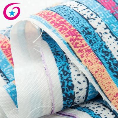 China 2021 new design 100 breathable polyester 280gsm printed stripe canvas fabric for backpack for sale