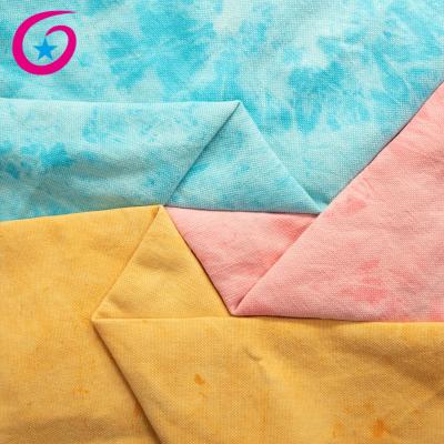 China Free Sample Breathable Tie Dye Colorful Cotton Linen Jute Fabric For Bags for sale