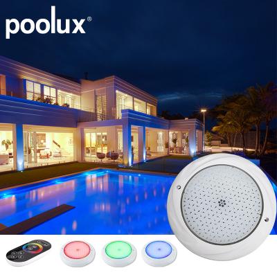 China Swimming Pool External Remote Control High Power Ip68 Swimming Pool Light Flat Lead Resin Filled Swimming Pool Light for sale