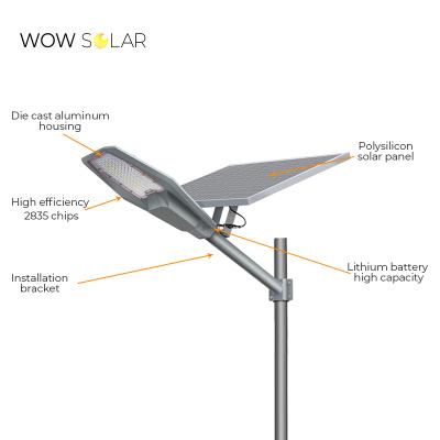 China 2021 New Design LED Solar Garden Road Light Outdoor IP65 Waterproof 100W Outdoor Solar Street Lights Solar Lights for sale