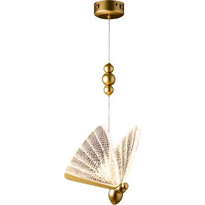 China 2021 New Design Gold Pendant Modern Antique Lighting Butterfly Decoration Pendant Lamp For Modern Contemporary 8AM Dining Home LED for sale