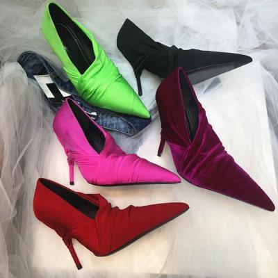 China Customized Fluorescence Waterproof Gorgeous Color Women's Stiletto High Heels For Ladies for sale