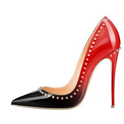 China Insulative Fashion Metal Stud Women's Shoes Customize Logo High Heels For Women And Ladies for sale