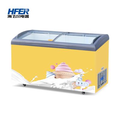 China Clear Glass Door Mini Glass Ice Cream Freezer Single-temperature Commerce High Cost Performance for sale