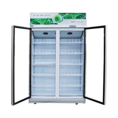 China 1000L Single-temperature Air Cooling Air Cooling High Quality Transparent Upright Display Glass Door Refrigerator Freezer Commercial for sale