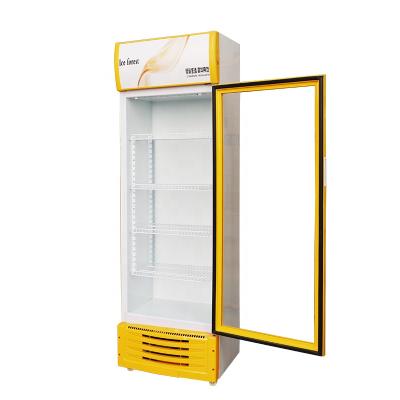 China Good Quality 279L Freezer Glass Single-temperature Display Front Single Door Display Fridge Glass Door Refrigerator for sale