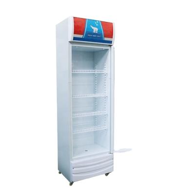 China Transparent Glass Vertical Refrigerator Display Single-temperature Door Beverage Cooler Display Refrigerator For Sale à venda