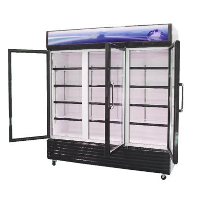 China Pepsi Cola Upright Cold Drink Three Door Freezer Single-Temperature Glass Chiller Refrigerators For Sale for sale