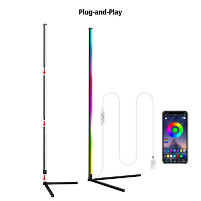 China Nordic Colorful Indoor Floor Stand Lamp Bedroom Light Atmosphere Lighting Club Home Decorate Wall Corner Standing RGB LED for sale