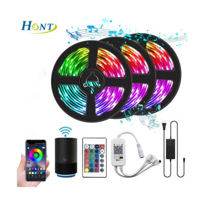 China WiFi APP Voice Control IP65 Keys 12V 24 IR Controller RGB Color SMD 5050 LED Residential Magic Home Waterproof Remote Strip Light for sale