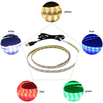 China 5V Power USB Red Blue Green Warm White Waterproof Strip Light Mini Residential Single Head Control IP65 IP20 SMD 2835 LED 3 Color LED Strip Light for sale