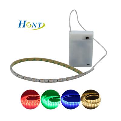 China Warm White Battery Operated 5V 3 Controller Residential Single Color Box Green Blue Red AA Mini Head Built-in SMD 2835 Led Strip Light for sale