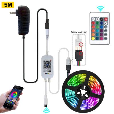 China Tuya APPsmart Control WiFi IP65 Controller 5V-24V RGB Residential Waterproof Full Color SMD 5050 LED Strip Light Full Set for sale