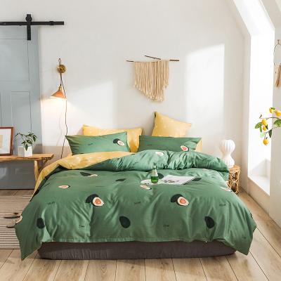 China Cotton Four Piece 40 Piece Summer Friendly Avocado 100% Anti-bacteria Bed Sheet Quilt Cover Bedroom Factory Single Quilting Accept Custom Color for sale