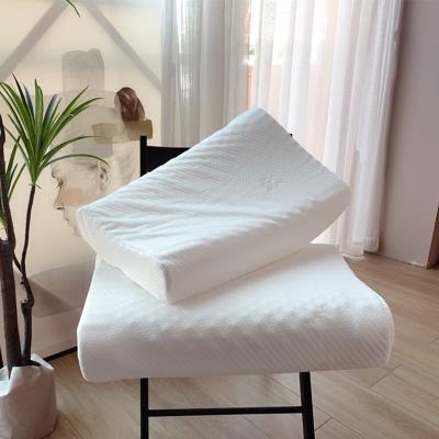 China Folded Granular Latex Massage Pillow Knitted Logo Neck Rectangle Popular Bedding Customize Bag 60 Folded Satin Customized for sale