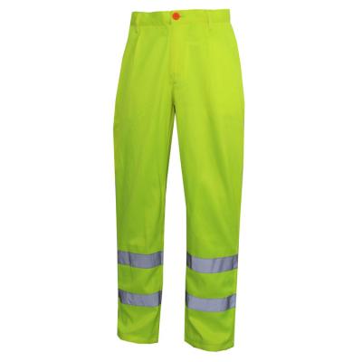 China Custom Construction Windproof Safety Cargo Pants Men's Summer CVC Twill Reflective Pants Style Basic Work Wear Trousers for sale