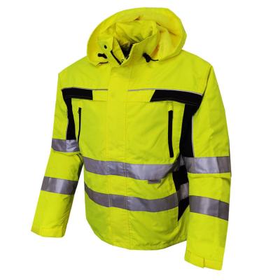 China OEM EN20471 Water Proof Men's Oversized Anorak Anorak Safety Jackets Custom High Quality Standard Reflective Jackets Men's Safety Jackets for sale