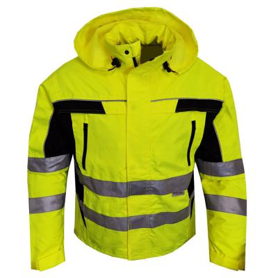 China 2021 New OEM Design Water Proof Hivi Workwear Men's Polyester Jacket Hoodie Men Safety Jackets Reflective for sale