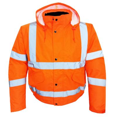 China Hot Sale High Quality Water Proof Jacket Men's Bomber Hivis Workwear Waterproof Reflective Jacket Mens Safety Jackets for sale