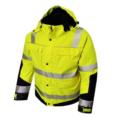 China OEM EN20471standard Hivis anorak in1 mens work jacket mens safety jackets reflectivce high quality 2 safety mens water proof for sale