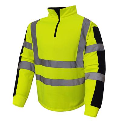 China Wholesale OEM Hivis Custom Men's Windproof Sweater Strip Reflective Sweater Men's Safety Long Jackets Reflective for sale