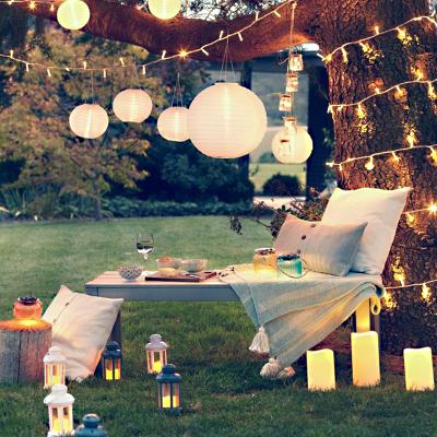 China Tranditional Design NICRO High Quality Home Decoration White Paper Lantern Wedding Party Decoration Outdoor Hanging Paper Lantern for sale