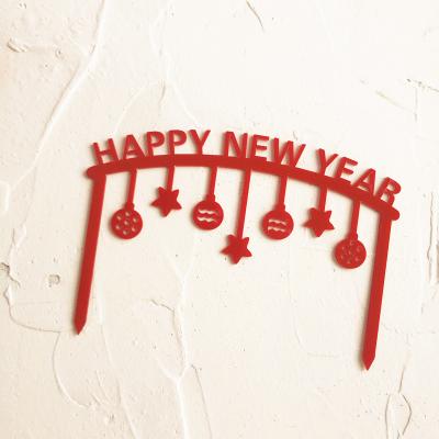 China Gorgeous Acrylic Birthday CakeDecoration New Year's Eve 2022 Cake Topper Spring Festival Happy New Year China Nicro for sale