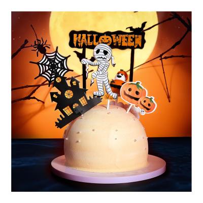 China Happy China Nicro Halloween Theme Party Cake or Cupcake Topper Paper Ghost Pumpkin Halloween Party Decoration Set for sale