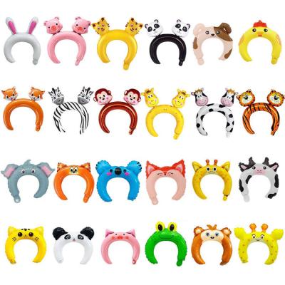 China China Nicro 24 Pcs Kids Cartoon Gift Decoration Animal Headband Inflatable Air Foil Balloon for sale