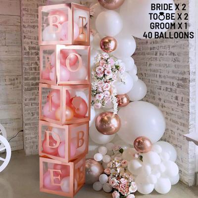 China Nicro Rose Gold Bridal Shower Decoration Balloon Boxes Indoor Party Supplies Clear Balloon Box For Wedding for sale