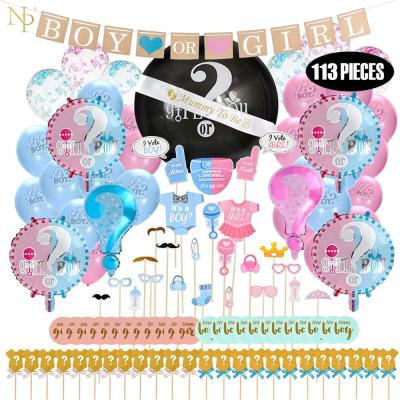 China 2021 Eco-Friendly Kinds Of Materials Nicro New Product Boy Or Girl Reveal Baby Shower Birthday Party Decoration Supplies Set for sale